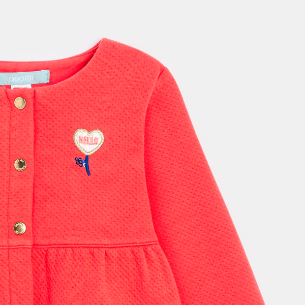 سترة من الميلتون باللون الوردي للفتيات الصغيرات